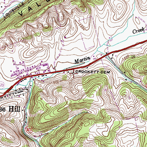 Topographic Map of Crockett Cemetery, VA