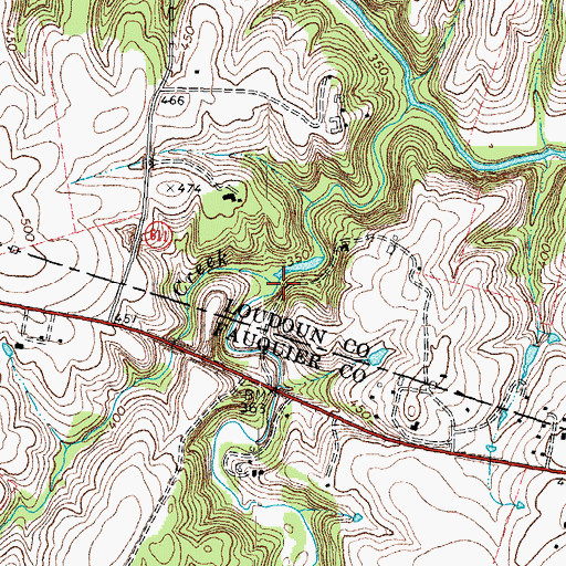 Topographic Map of Cromwells Run, VA