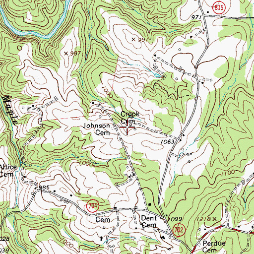 Topographic Map of Crook Cemetery, VA