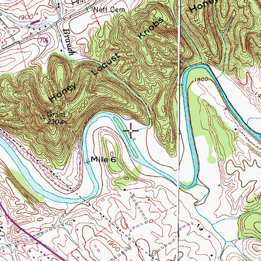 Topographic Map of Crooked Branch, VA