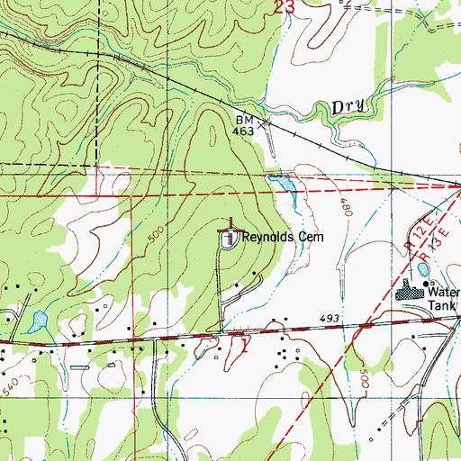 Topographic Map of Reynolds Cemetery, AL
