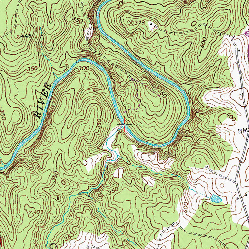 Topographic Map of Crooked Creek, VA