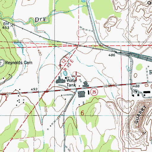 Topographic Map of Richardson-Randall Cemetery, AL