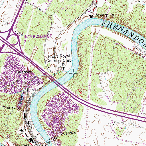 Topographic Map of Crooked Run, VA