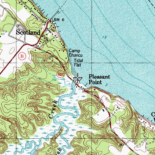Topographic Map of Crouch Creek, VA
