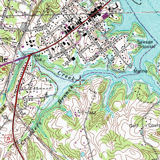 Topographic Map of Crowders Branch, VA