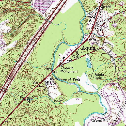 Topographic Map of Crucifix Monument, VA