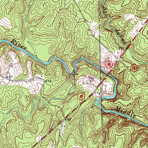 Topographic Map of Crupper Run, VA