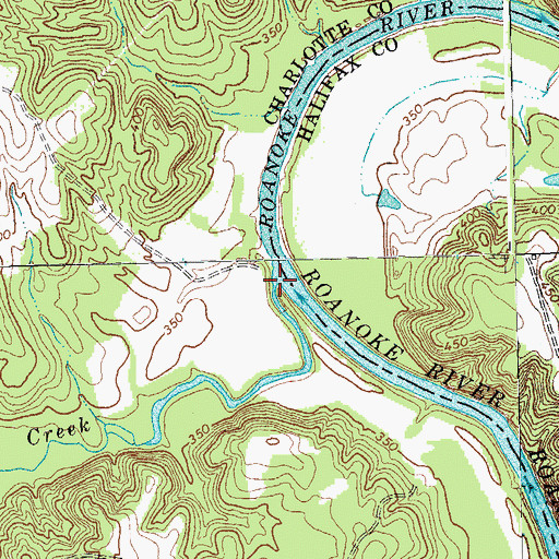 Topographic Map of Cub Creek, VA