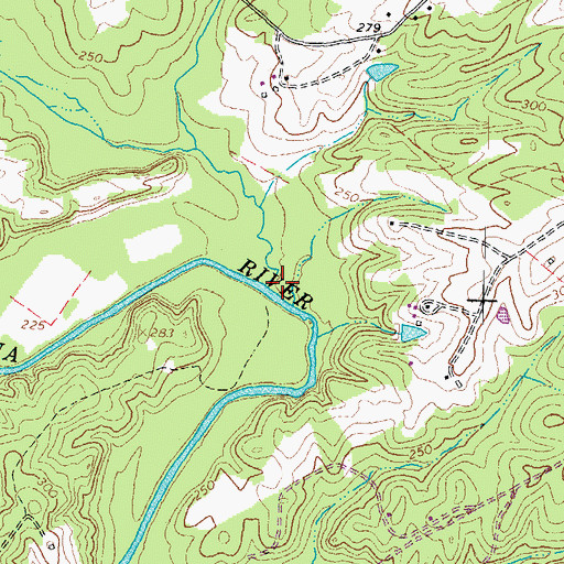 Topographic Map of Cub Creek, VA
