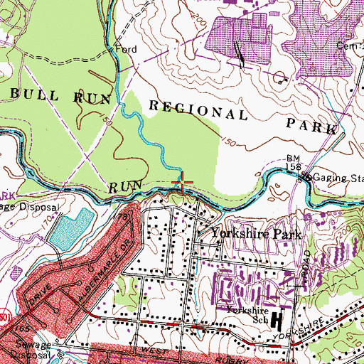 Topographic Map of Cub Run, VA