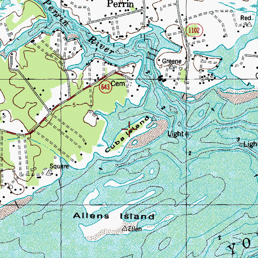 Topographic Map of Cuba Island, VA