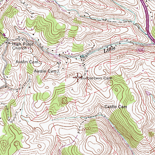 Topographic Map of Culbertson Cemetery, VA