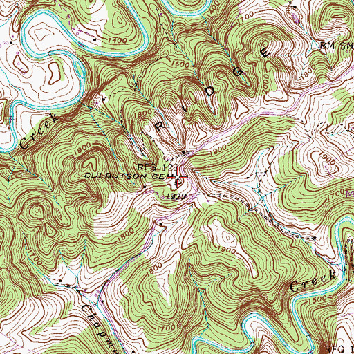 Topographic Map of Culbutson Cemetery, VA