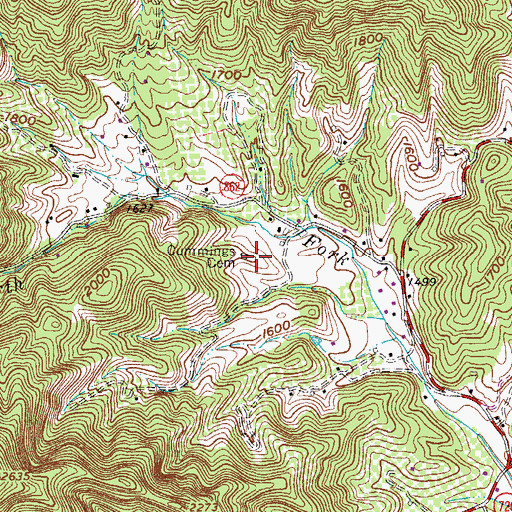 Topographic Map of Cummings Cemetery, VA