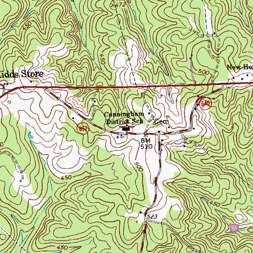 Topographic Map of Cunningham Elementary School, VA