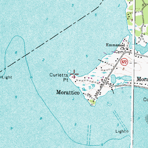 Topographic Map of Curletts Point, VA