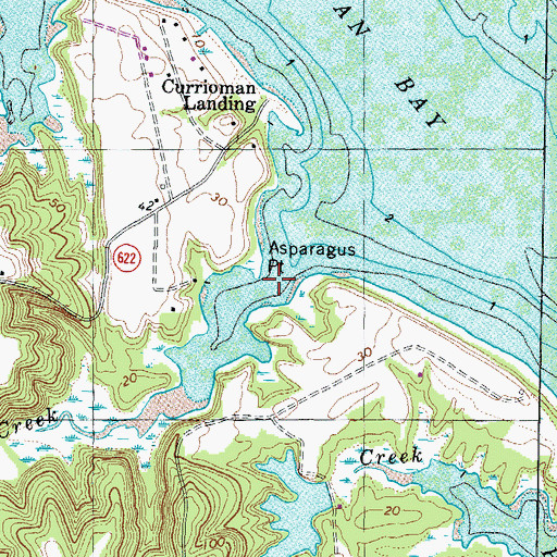 Topographic Map of Currioman Creek, VA