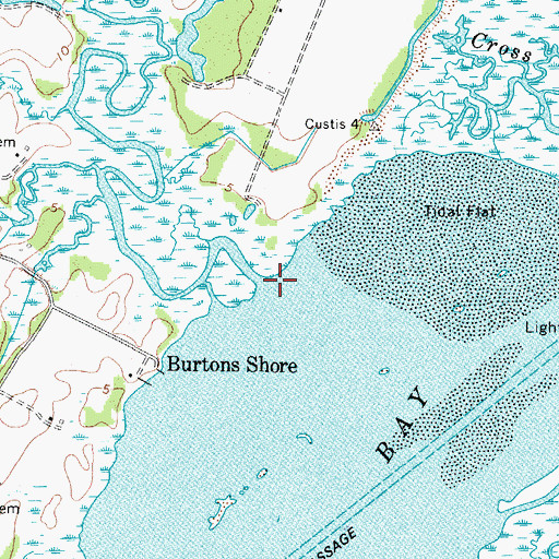 Topographic Map of Custis Creek, VA