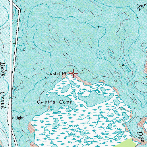 Topographic Map of Custis Point, VA