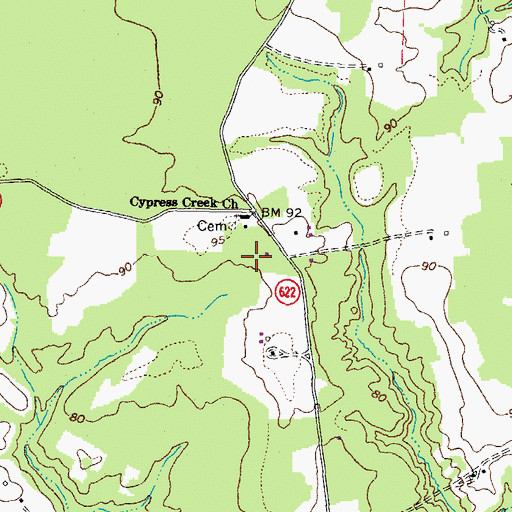 Topographic Map of Cypress Creek Church, VA