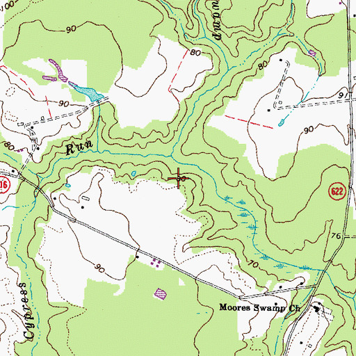 Topographic Map of Cypress Run, VA