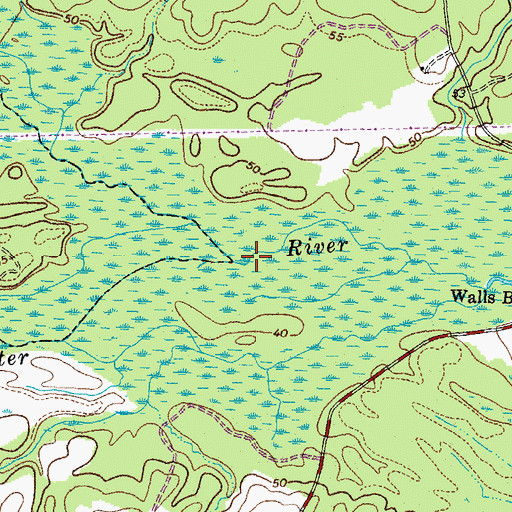 Topographic Map of Cypress Swamp, VA