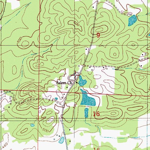 Topographic Map of Salem Cemetery, AL