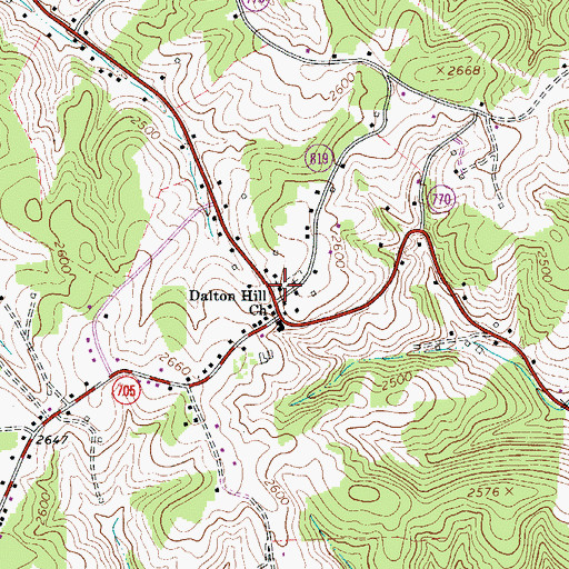 Topographic Map of Dalton Hill Church, VA