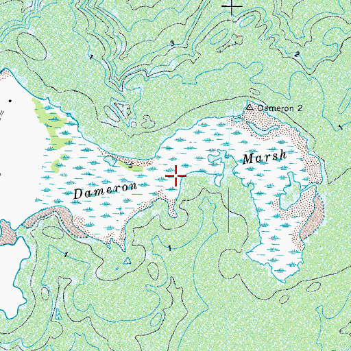 Topographic Map of Dameron Marsh, VA