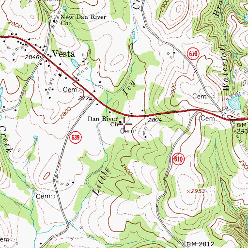 Topographic Map of Dan River Church, VA