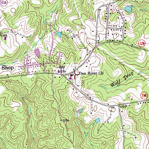 Topographic Map of Dan River Church, VA