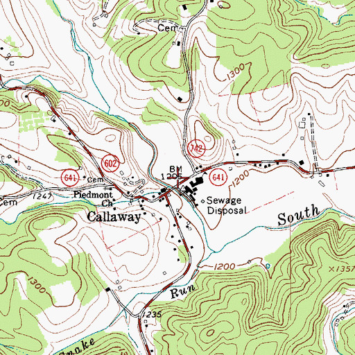 Topographic Map of Daniels Run, VA
