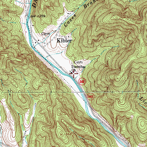 Topographic Map of Danube Church, VA