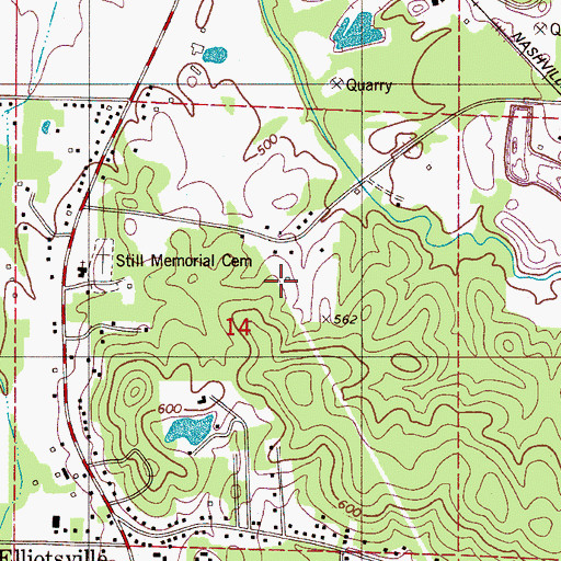 Topographic Map of Scottsdale, AL