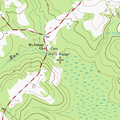 Topographic Map of Darden Mill Run, VA