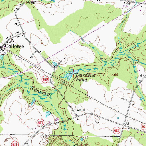 Topographic Map of Dardens Pond, VA