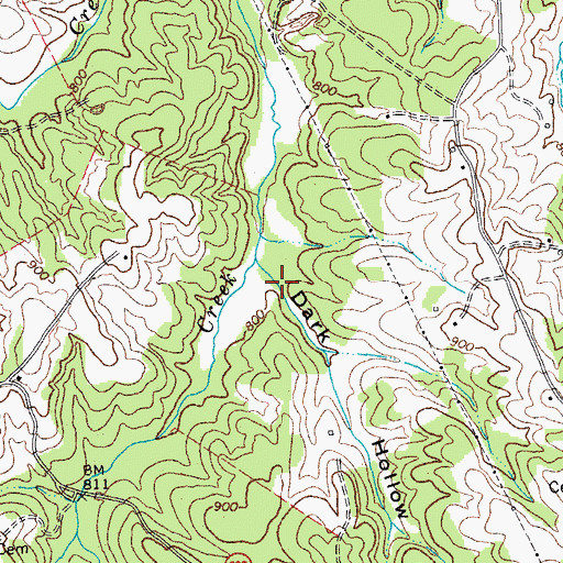 Topographic Map of Dark Hollow, VA