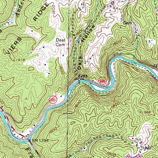 Topographic Map of Dark Hollow, VA