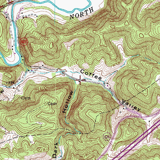Topographic Map of Dark Hollow, VA