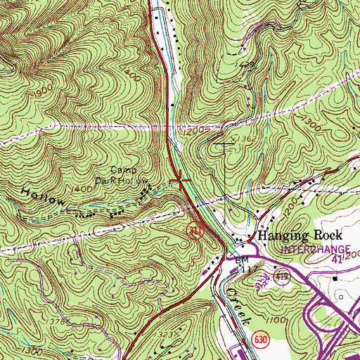 Topographic Map of Dark Hollow, VA