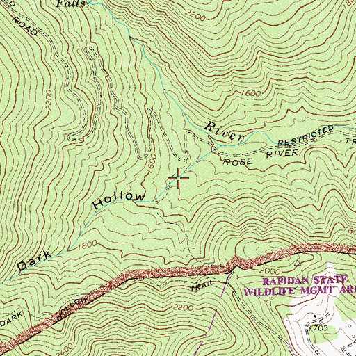 Topographic Map of Dark Hollow, VA