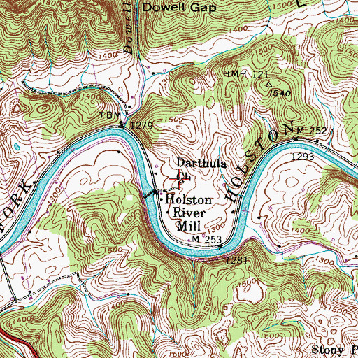 Topographic Map of Darthula Church, VA