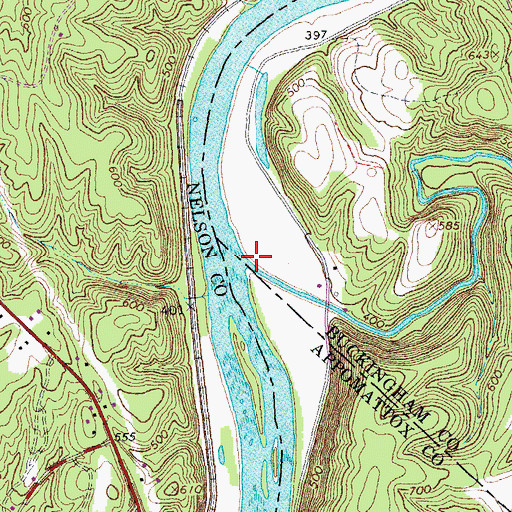 Topographic Map of David Creek, VA