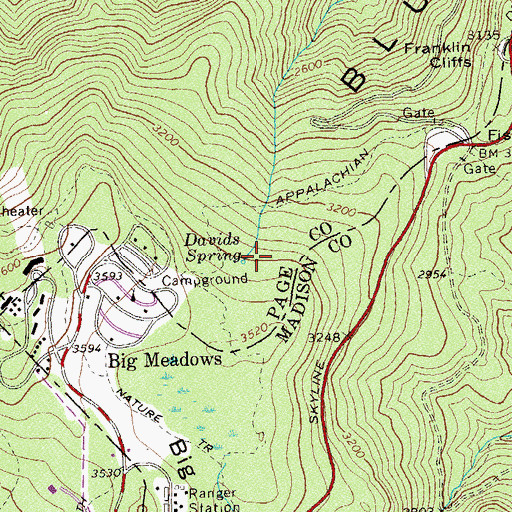 Topographic Map of Davids Spring, VA