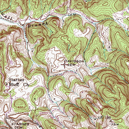 Topographic Map of Davidson Cemetery, VA
