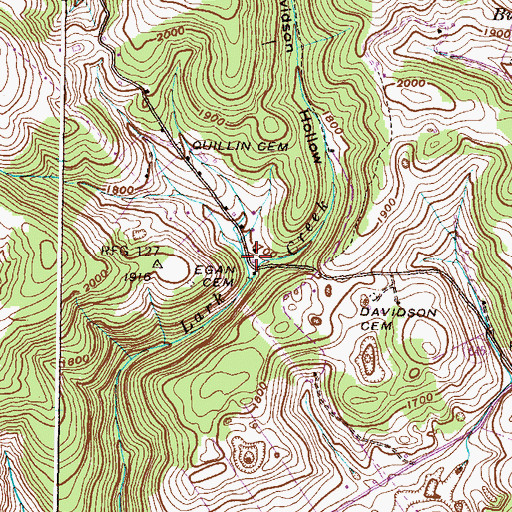 Topographic Map of Davidson Hollow, VA