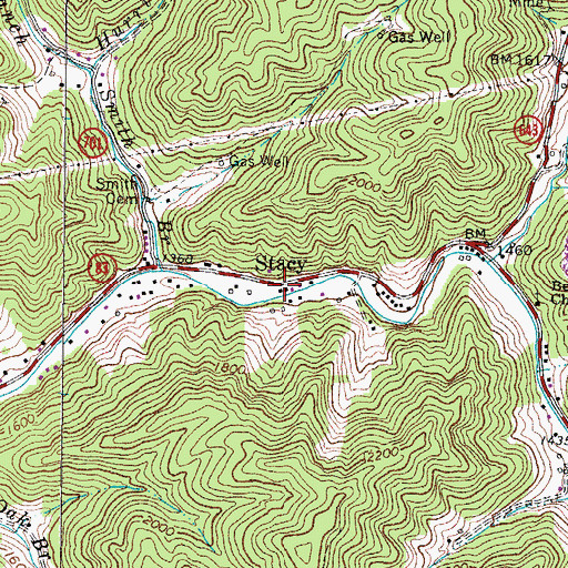 Topographic Map of Davis Cemetery, VA