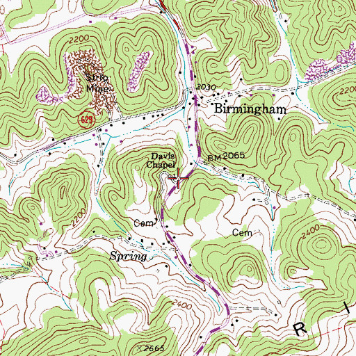Topographic Map of Davis Chapel, VA