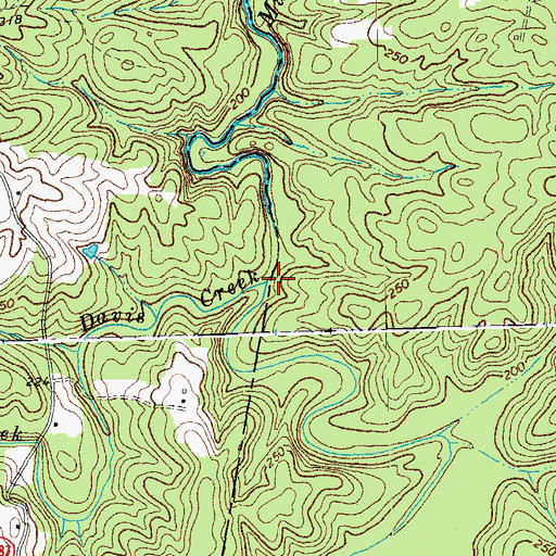 Topographic Map of Davis Creek, VA